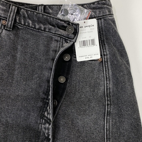 Free People Parker Denim Black Wrap Skirt - Picture 5 of 9